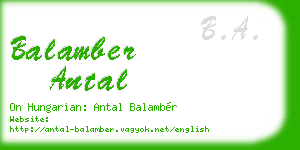 balamber antal business card